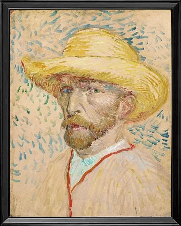 Selbstporträt mit Strohhut - 1887