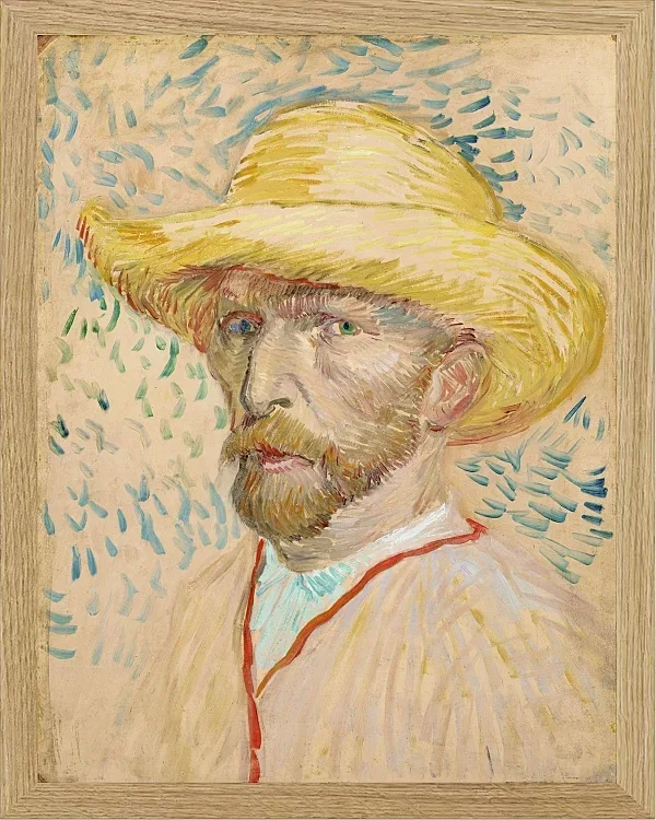 Selbstporträt mit Strohhut - 1887