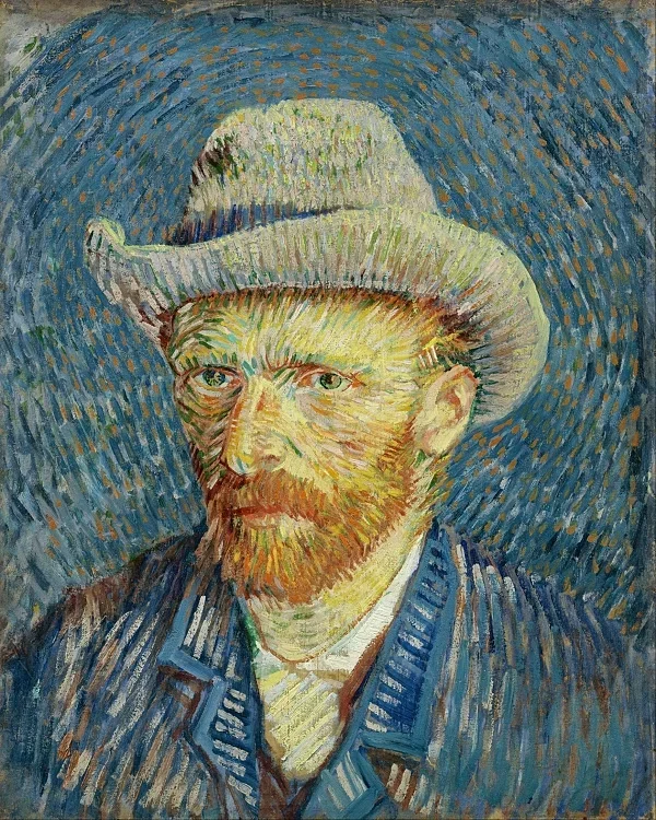 Selbstporträt mit grauem Filzhut - 1887