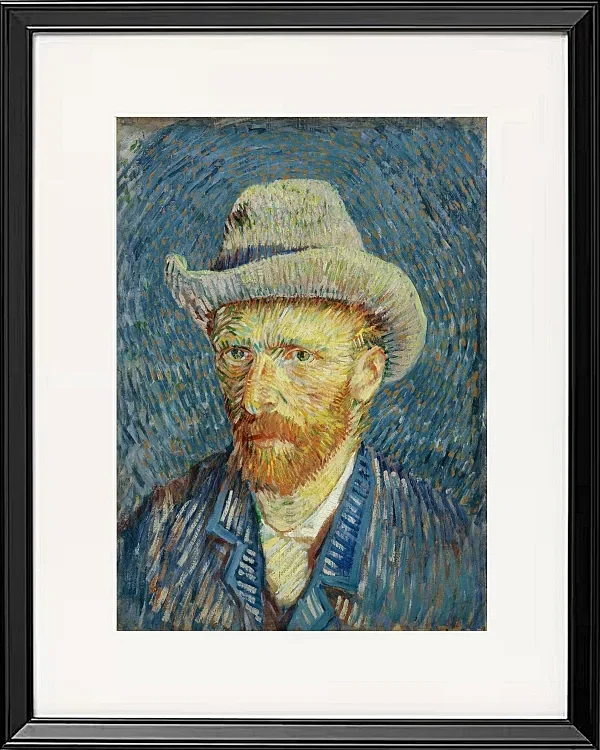 Selbstporträt mit grauem Filzhut - 1887