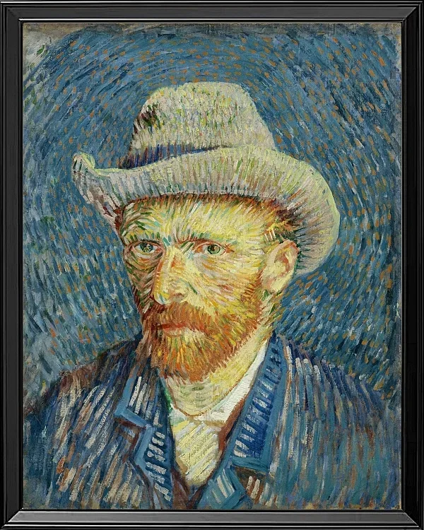 Selbstporträt mit grauem Filzhut - 1887