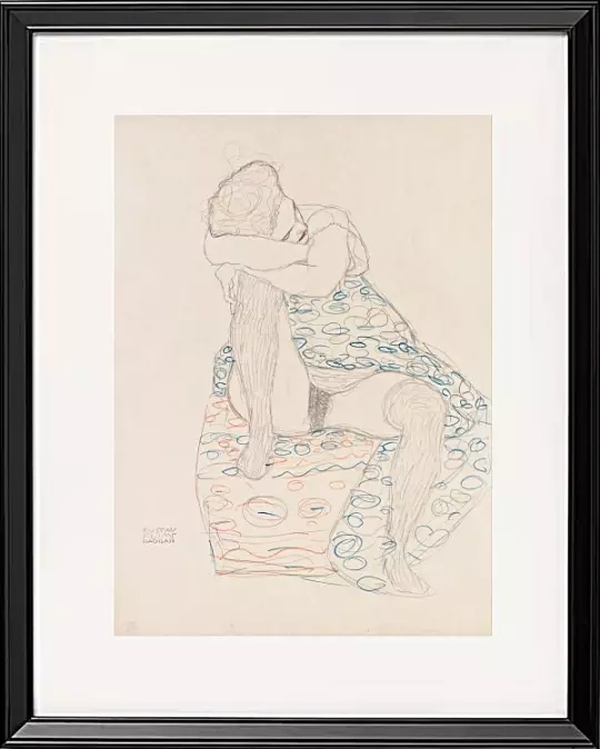 Sitzende Figur mit gerafftem Rock – 1910