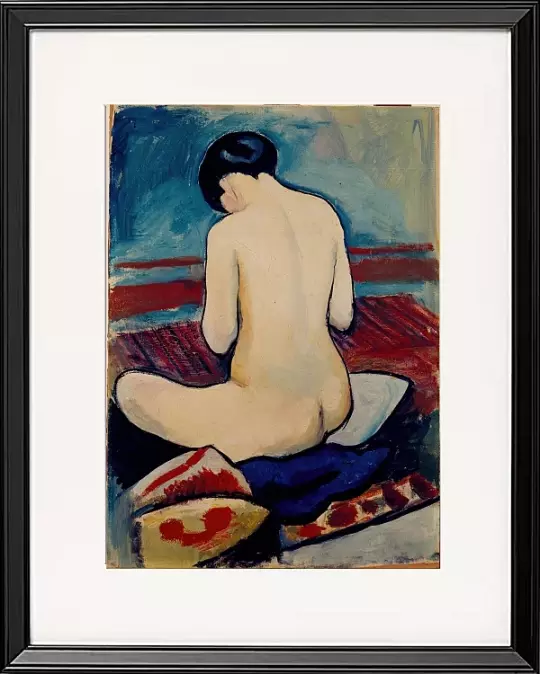 Sitzender Akt mit Kissen – 1911