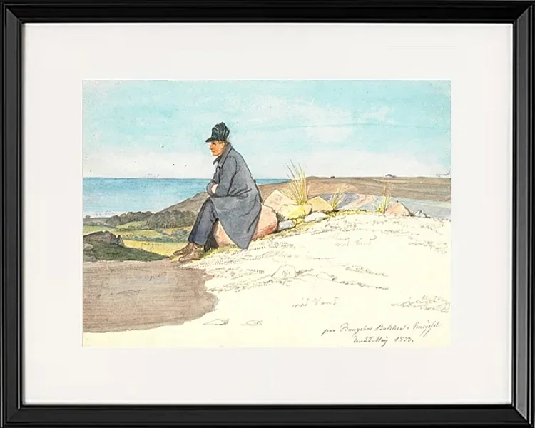 Siddende mand i Bangsbo bakker - 1833