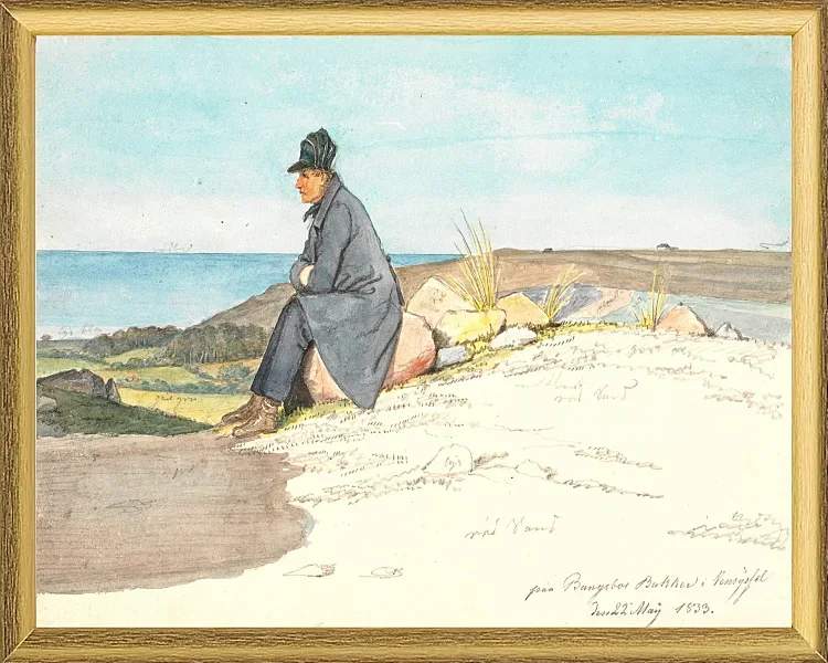 Siddende mand i Bangsbo bakker - 1833