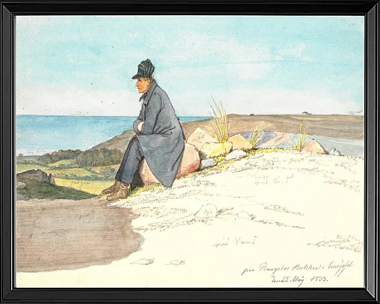 Siddende mand i Bangsbo bakker - 1833