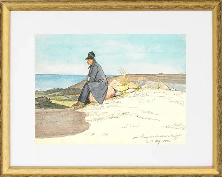 Siddende mand i Bangsbo bakker - 1833