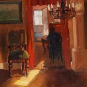 Skagen-Interieur mit einem Sonnenstreifen auf dem Boden – 1905