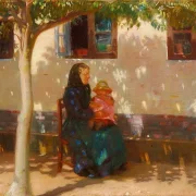 Skagens Frau mit der kleinen Helga Ancher auf ihrem Schoß - 1889