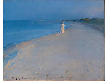 Sommerabend am Südstrand von Skagen. Anna Ancher – 1893