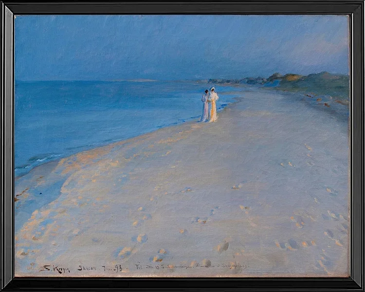 Sommerabend am Südstrand von Skagen. Anna Ancher – 1893
