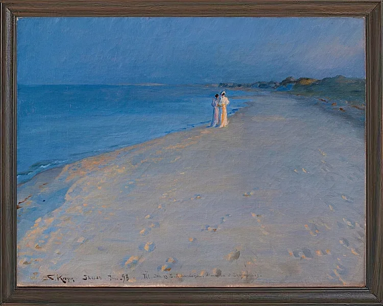 Sommerabend am Südstrand von Skagen. Anna Ancher – 1893