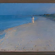 Sommerabend am Südstrand von Skagen. Anna Ancher – 1893