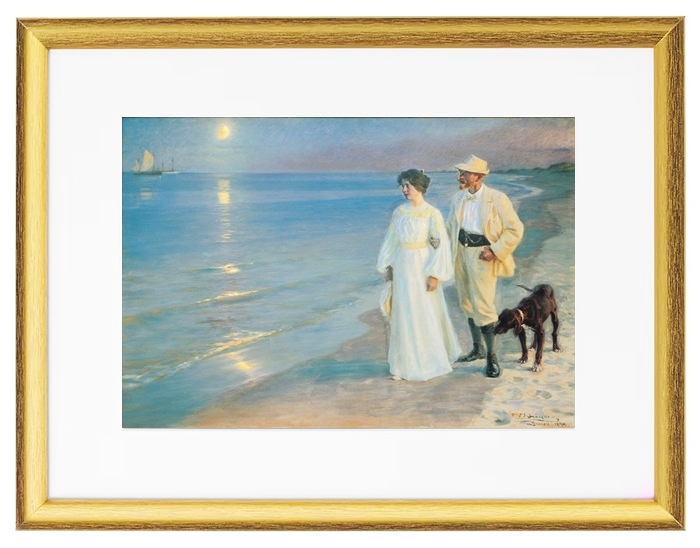 Summer evening on the beach at Skagen. The painter and his wife - 1899