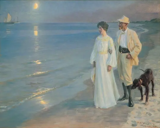 Sommerabend am Strand von Skagen. Der Maler und seine Frau – 1899