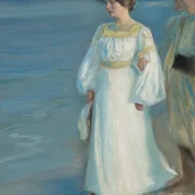 Sommerabend am Strand von Skagen, Porträt der Frau des Künstlers – 1899