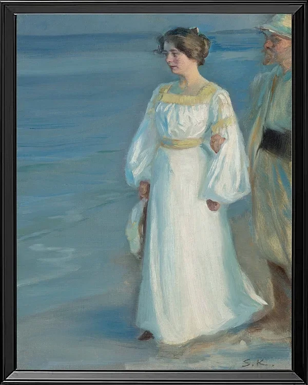 Sommerabend am Strand von Skagen, Porträt der Frau des Künstlers – 1899