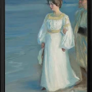 Sommerabend am Strand von Skagen, Porträt der Frau des Künstlers – 1899