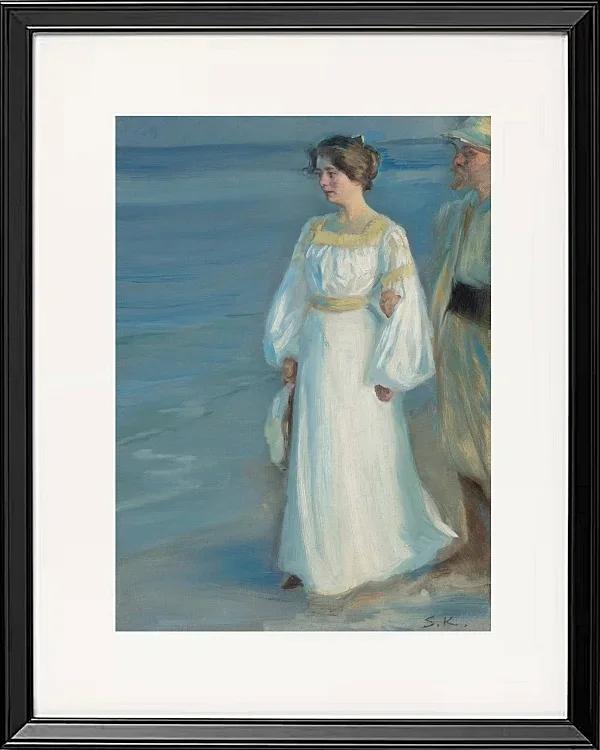 Sommerabend am Strand von Skagen, Porträt der Frau des Künstlers – 1899