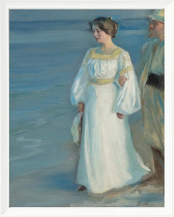 Sommerabend am Strand von Skagen, Porträt der Frau des Künstlers – 1899