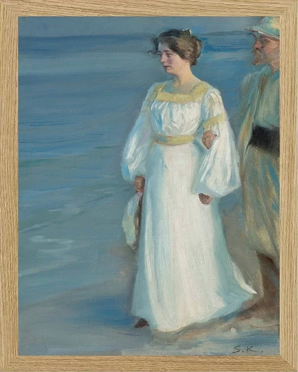 Sommerabend am Strand von Skagen, Porträt der Frau des Künstlers – 1899