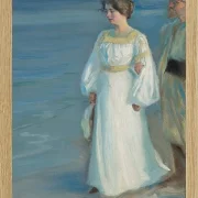 Sommerabend am Strand von Skagen, Porträt der Frau des Künstlers – 1899