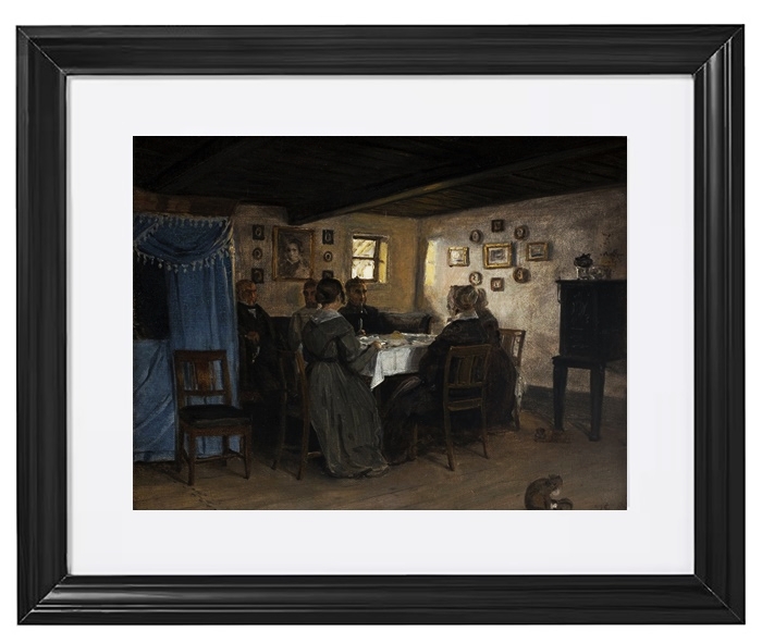 Die Freunde und Familie des Künstlers sitzen um einen Tisch – 1842