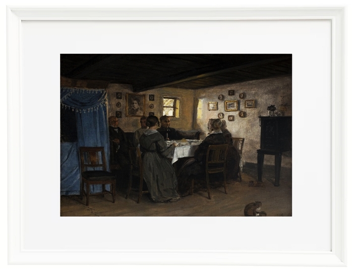 Die Freunde und Familie des Künstlers sitzen um einen Tisch – 1842