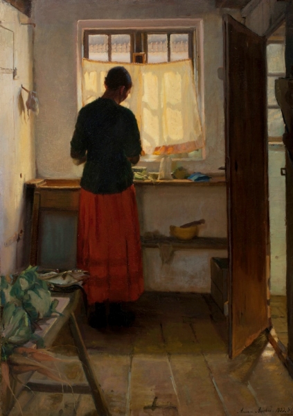 Das Dienstmädchen in der Küche – 1883