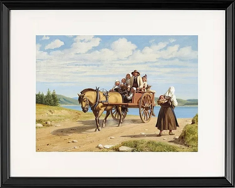 Sonntagsausflug in einer Pferdekutsche – 1860