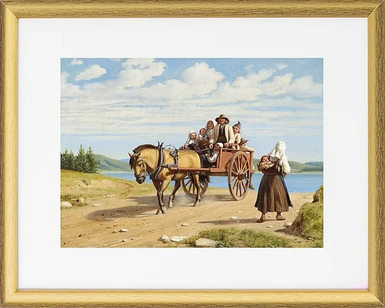 Sonntagsausflug in einer Pferdekutsche – 1860