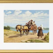 Sonntagsausflug in einer Pferdekutsche – 1860