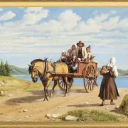 Sonntagsausflug in einer Pferdekutsche – 1860