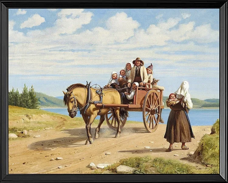 Sonntagsausflug in einer Pferdekutsche – 1860