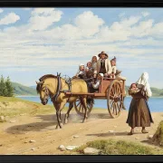 Sonntagsausflug in einer Pferdekutsche – 1860