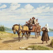 Sonntagsausflug in einer Pferdekutsche – 1860