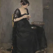 Spanisches Mädchen, das Zigaretten macht - 1890