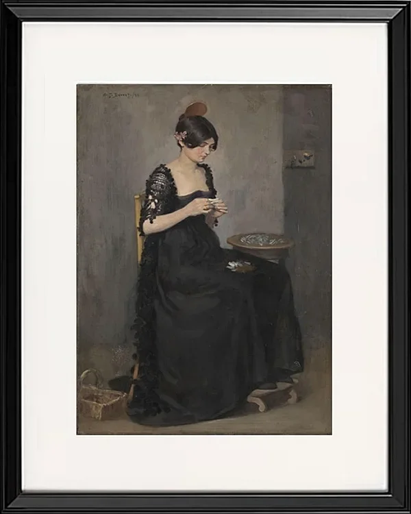 Spanisches Mädchen, das Zigaretten macht - 1890