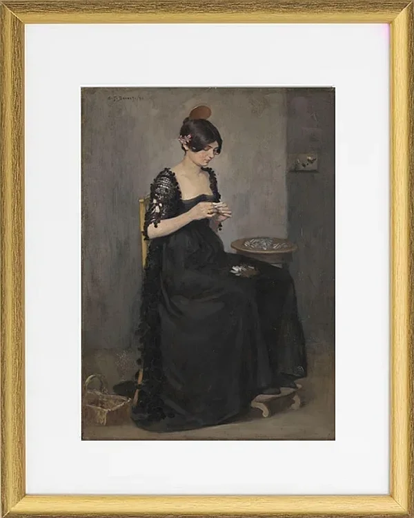 Spanisches Mädchen, das Zigaretten macht - 1890