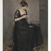 Spanisches Mädchen, das Zigaretten macht - 1890