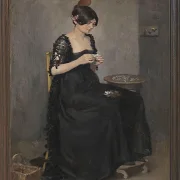 Spanisches Mädchen, das Zigaretten macht - 1890