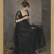 Spanisches Mädchen, das Zigaretten macht - 1890