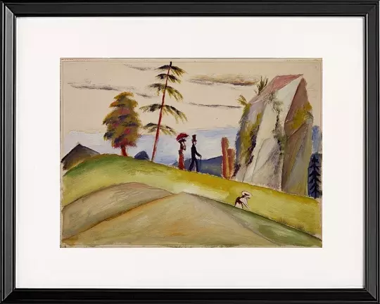 Spaziergänger in einer felsigen Landschaft – 1911