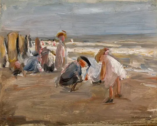Spielende Kinder am Strand - 1898