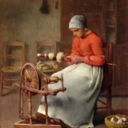 Spinnende Frau - 1855
