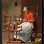 Spinnende Frau - 1855