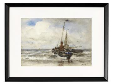 Zwei Fischerboote am Strand - 1847
