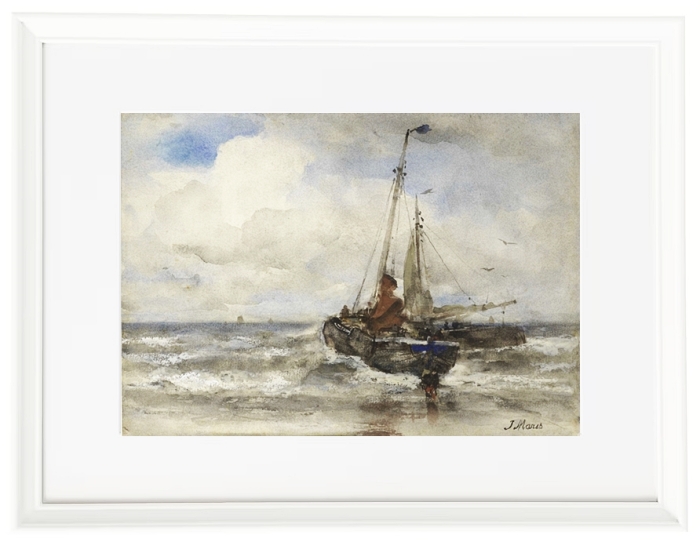 Two fishing vessels at the beach - 1847