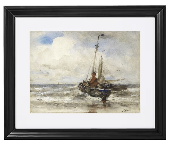 Zwei Fischerboote am Strand - 1847