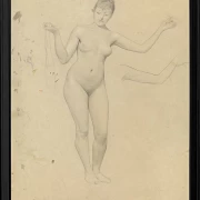 Stående kvindelig nøgen- og armstudie - 1906